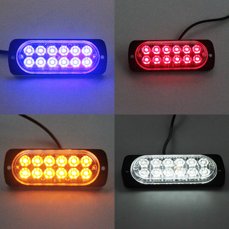 Camión camión universal 12LED flash ultrafino 12-24V luz de advertencia cuerpo luz de trabajo luz de ancho