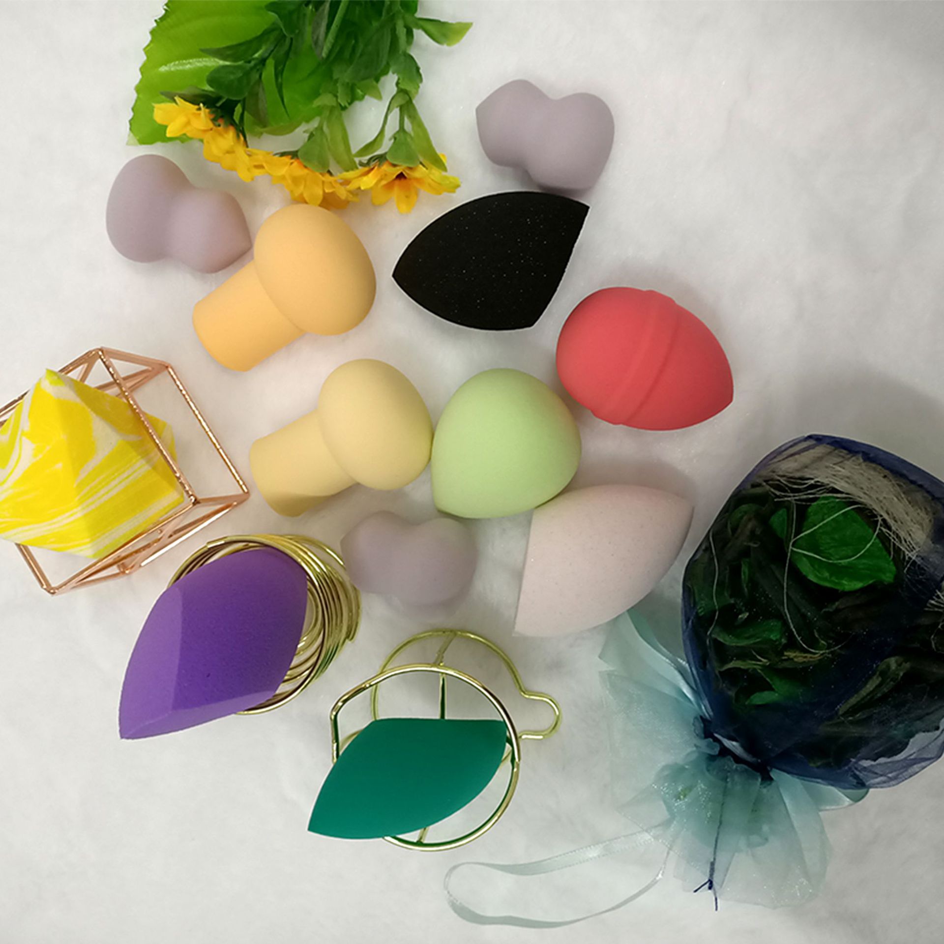 葫芦棉化妆蛋粉扑化妆球海绵蛋 干湿两用美妆彩妆蛋 斜切化妆蛋