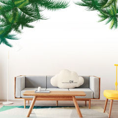 廠家跨境新款北歐清新綠樹葉綠葉裝飾畫臥室客廳背景壁貼畫KS6737