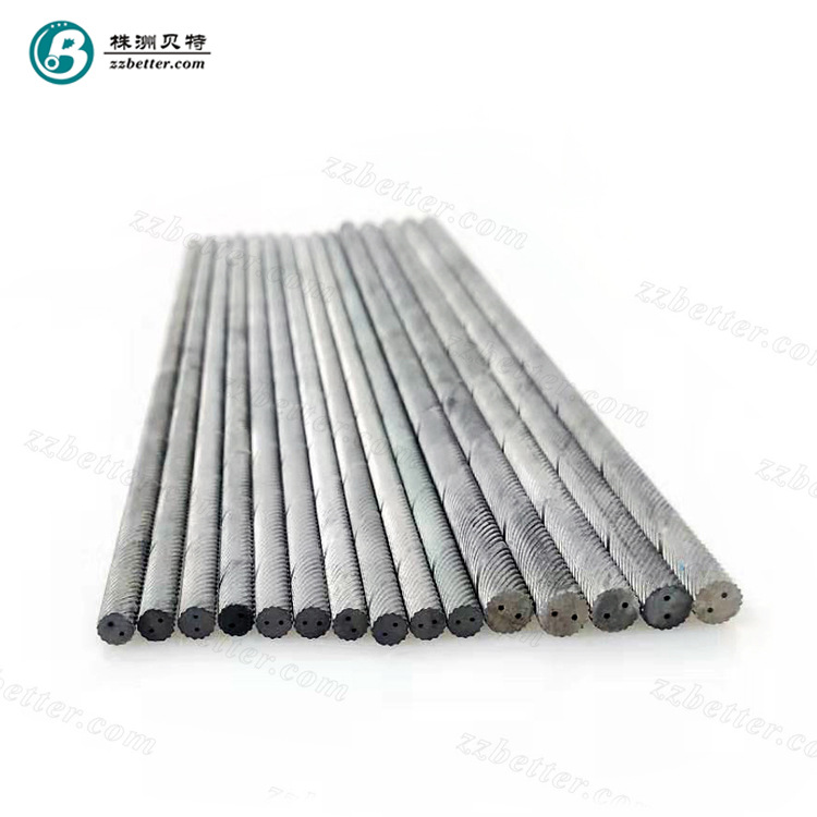 毛坯双螺旋孔圆棒 带冷却孔钨钢圆棒 钻头用螺旋圆棒