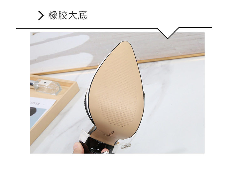 Giày cao gót nữ mũi nhọn gót kim loại 16 cm phối màu, cỡ lớn — Màu mơ, Màu trắng, Màu đỏ chi tiết 9