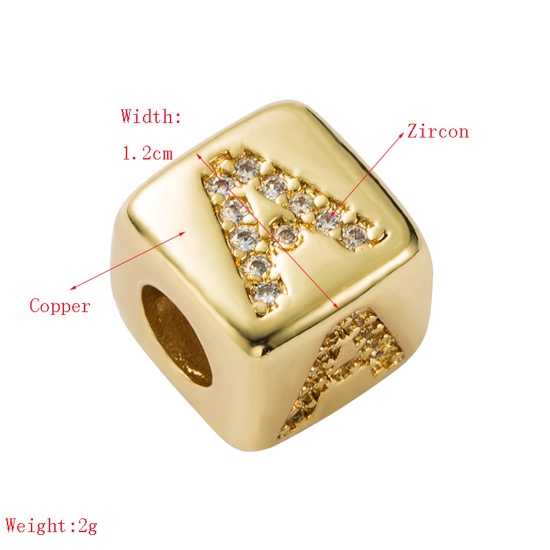 Bracelet explosion bracelet alphabet bracelet brass micro-inlay couple red rope pull DIY jewelry who