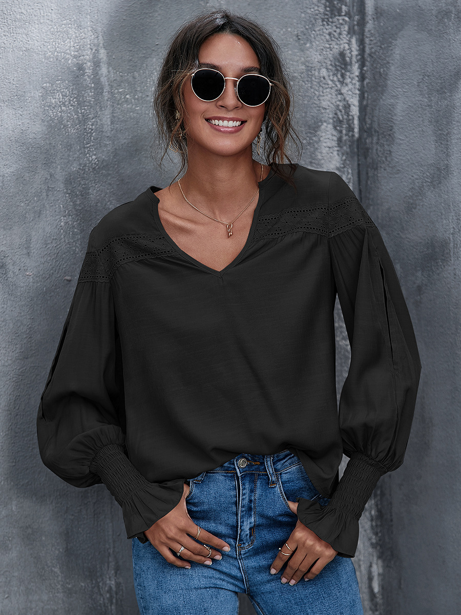  New Lantern Long Sleeve  Loose Casual Top NSAL3259