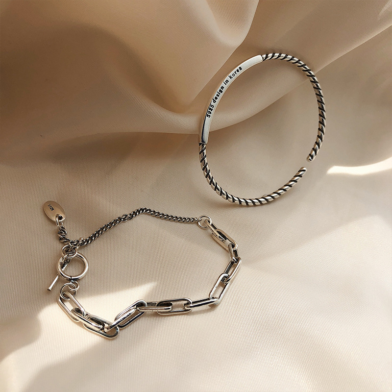 925 Silver Vintage Bracelet Unique Design And Simple Temperament