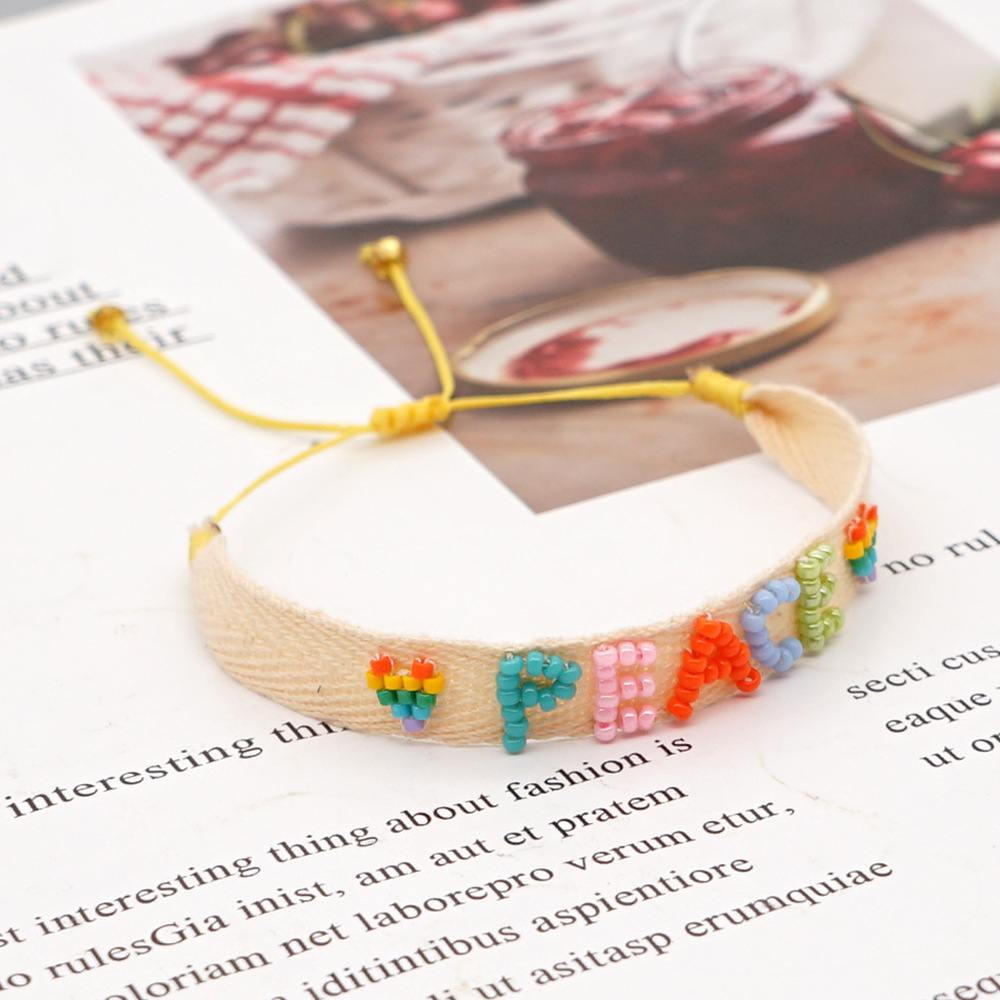 Simple Bohemian Ribbon Rainbow Love Letter Bracelet display picture 47