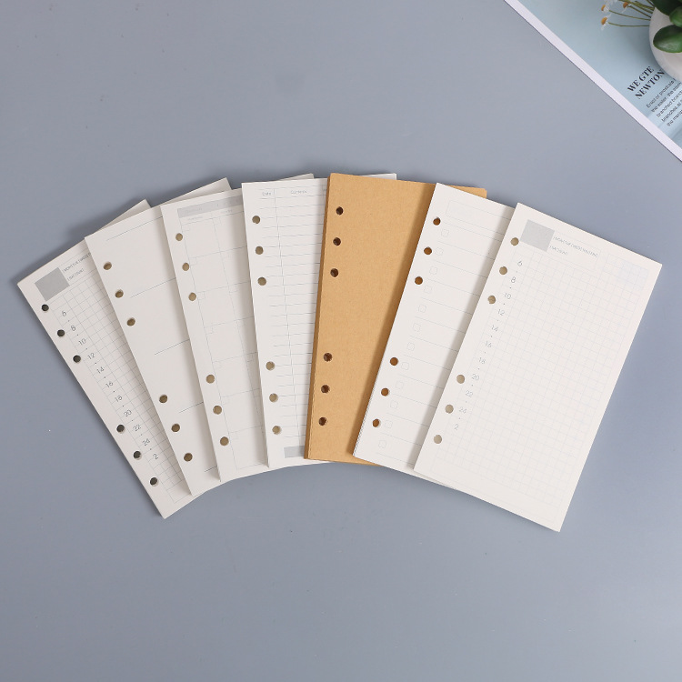 新款手賬本活頁替芯定制LOGO 象牙白手帳活頁內頁 筆記本內芯