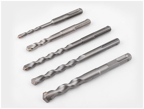 Square handle four-pit alloy electric hammer drill bit, concrete wall drilling impact drill bit, wall drilling drill bit