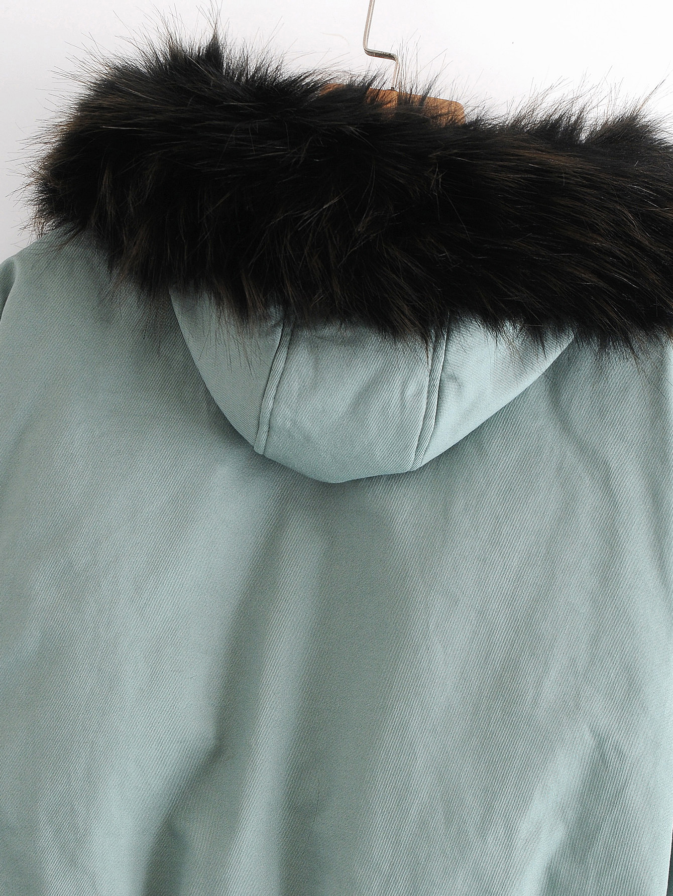 wholesale fur collar drawstring mid-length tooling plus velvet thick cotton coat NSAM5494