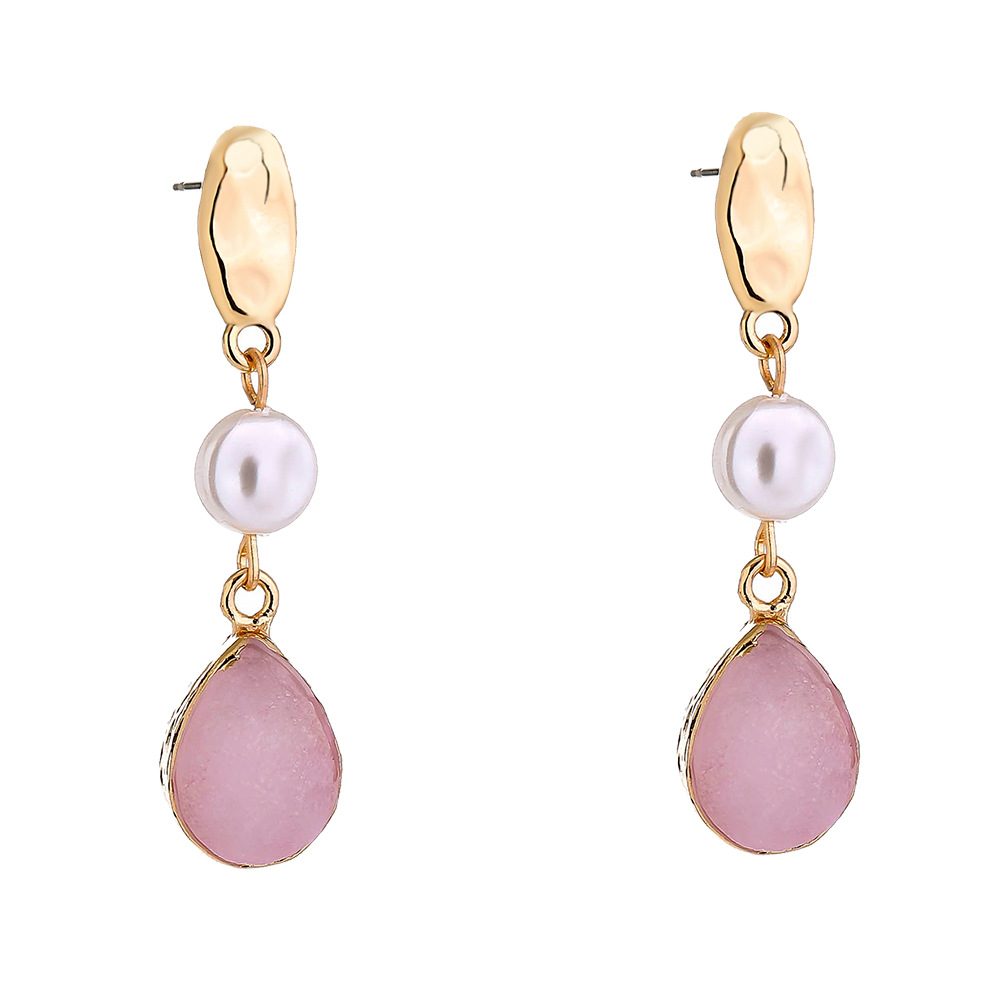 Wholesale Fashion Pink Drop Pendant Earrings display picture 7