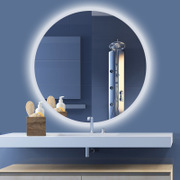 智能化妆镜子多功能智能触摸屏圆形壁挂浴室带灯卫生间防雾厕所镜