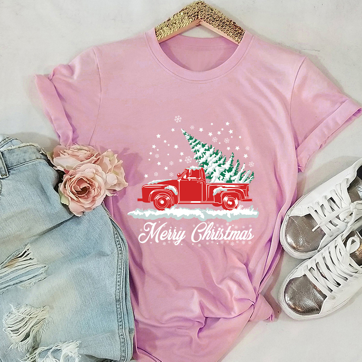 Christmas car tree short-sleeved t-shirt  NSSN11928