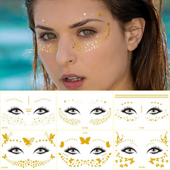 Gold Leaf Freckle Face Sticker with Small Stars/Freckle Face Sticker Carnival Costume Party Makeup Sticker