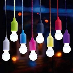 LED portable colorful pull cord light tent camping camping pull cord light bulb retro lighting pull cord light night light