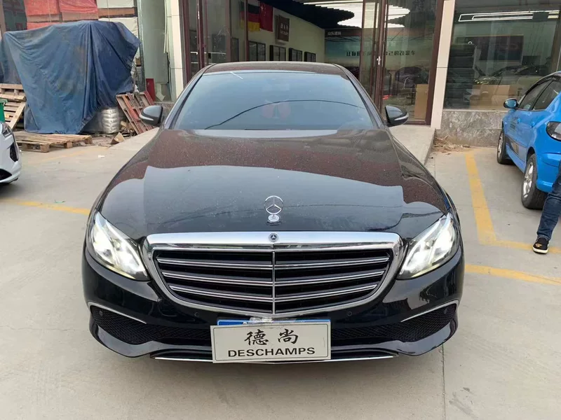 Подходит для нового Mercedes‑Benz E‑Class W213 вертикальная стандартная административная версия передний бампер сборка изменённая центральная решетка плакировка полосы полностью черные