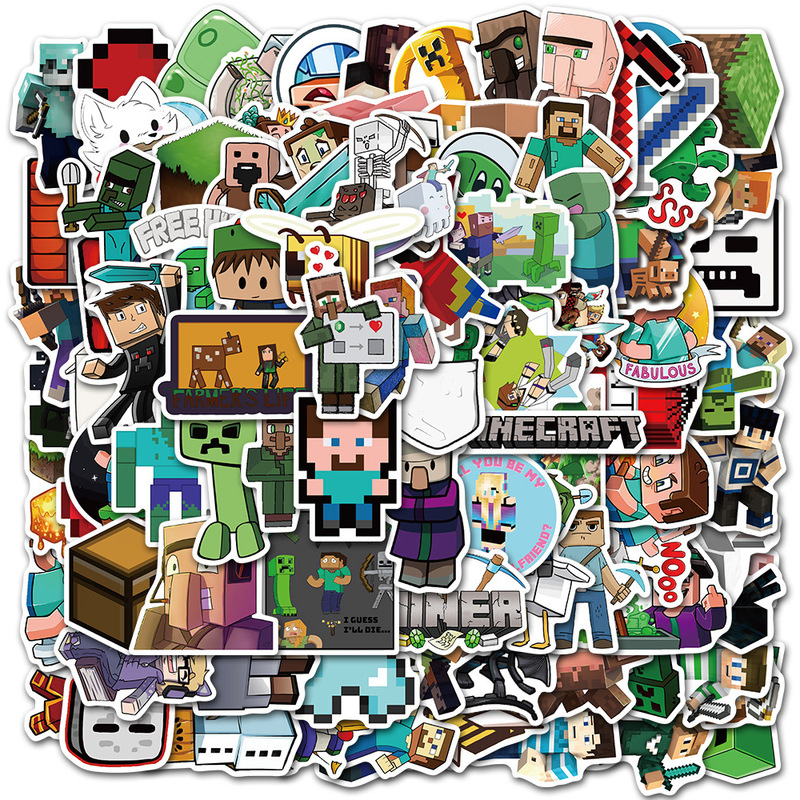 100 Pieces of Classic Game Minecraft Graffiti Stickers, Self-Adhesive, Waterproof for Laptops, Luggage, and Car Bodies 100 Pieces of Classic Game Minecraft Graffiti Stickers, Self-Adhesive, Waterproof for Laptops, Luggage, and Car Bodies