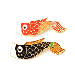 European and American best-selling cute cartoon colored koi fish hair clip, brooch, pin