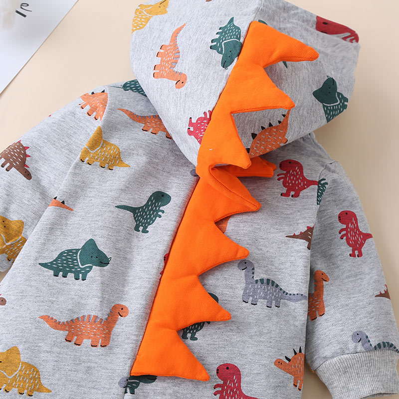 Hot Selling Fashion Baby Dinosaur One-piece Romper Baby Animal Graphics Leisure One-piece display picture 5