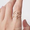 Ring stainless steel with letters, 18 carat