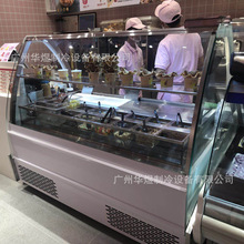 定制款大理石冰淇淋卷冰机 炒冰机 冷盘 卷冰机多功能炒台展示柜