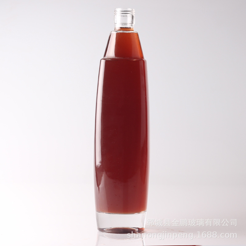 定制精白料外贸酒瓶 现货500毫升玻璃瓶 高分子盖子密封