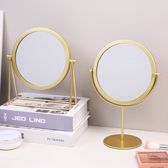 Factory direct sales Nordic iron INS desktop makeup mirror Simple modern home desktop dressing table mirror