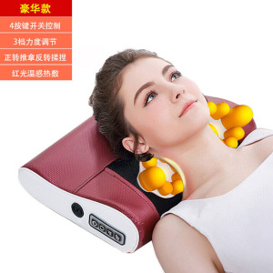 按摩枕肩颈椎腰椎多功能按摩器家用车载办公用颈部肩腰部枕头神器