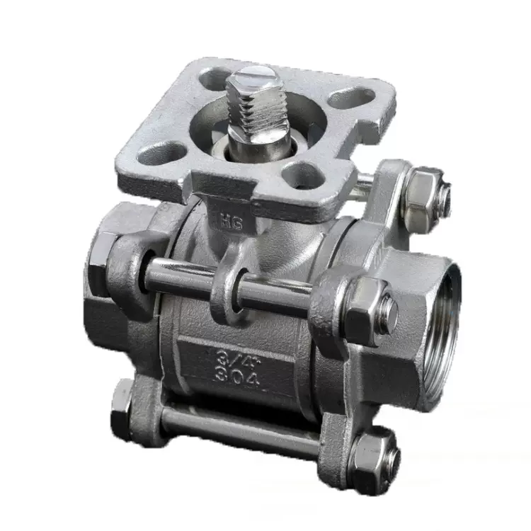 不锈钢球阀 三片式高平台内螺纹球阀