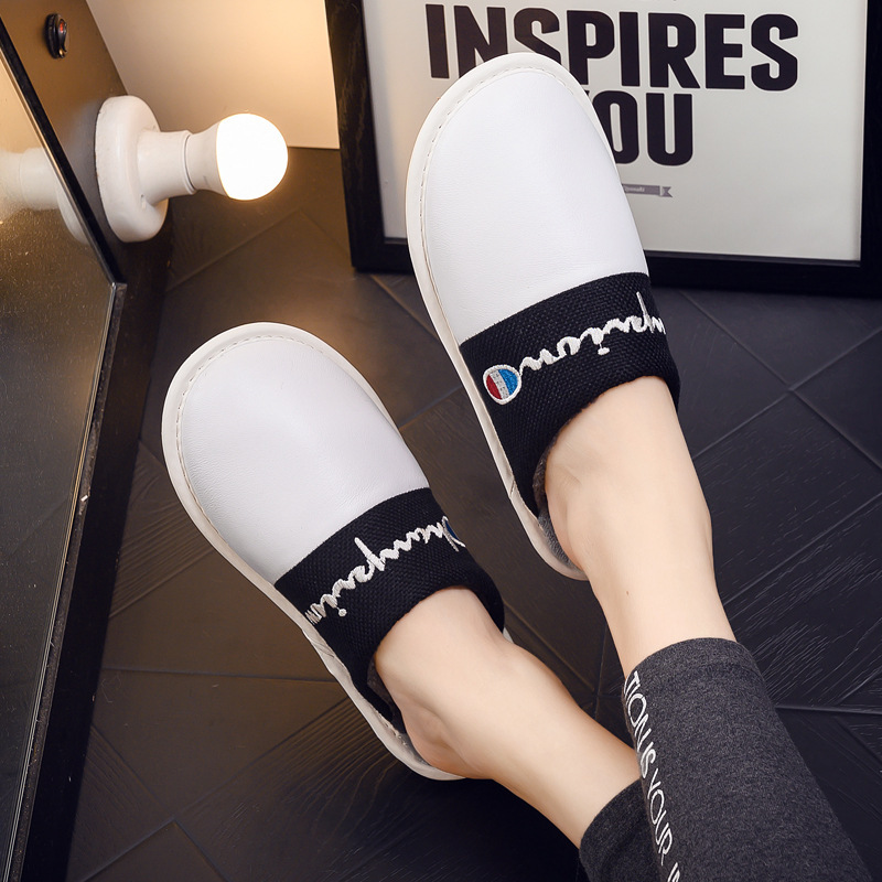 Real Sheepskin Slippers Winter Office Mute Men's and Women's Household Thick Soft Bottom Pure Leather Warm Cotton Slippers Real Sheepskin Slippers Winter Office Mute Men's and Women's Household Thick Soft Bottom Pure Leather Warm Cotton Slippers