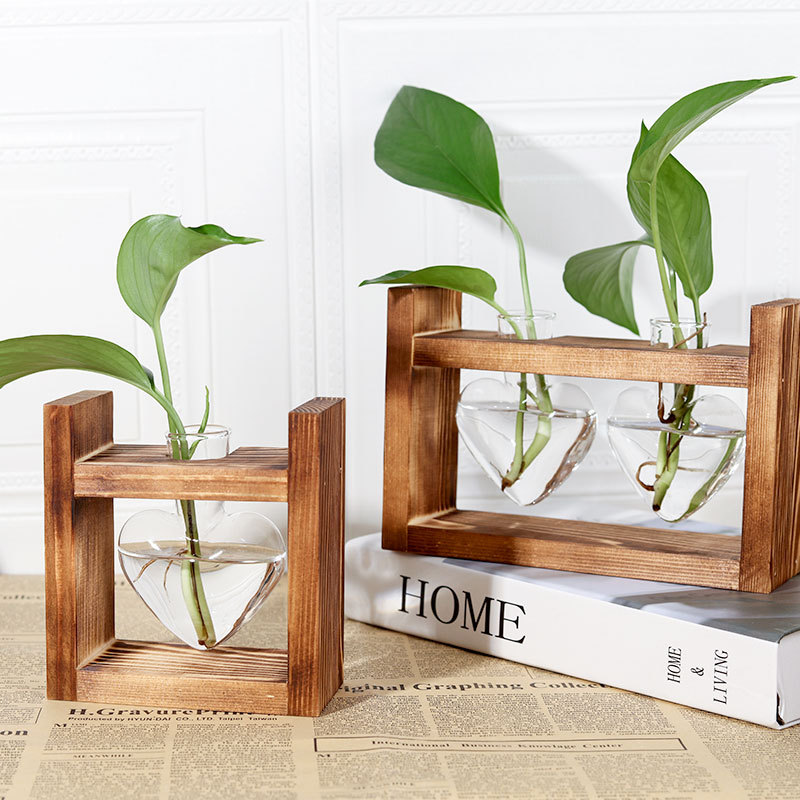 Creative heart-shaped hydroponic vase