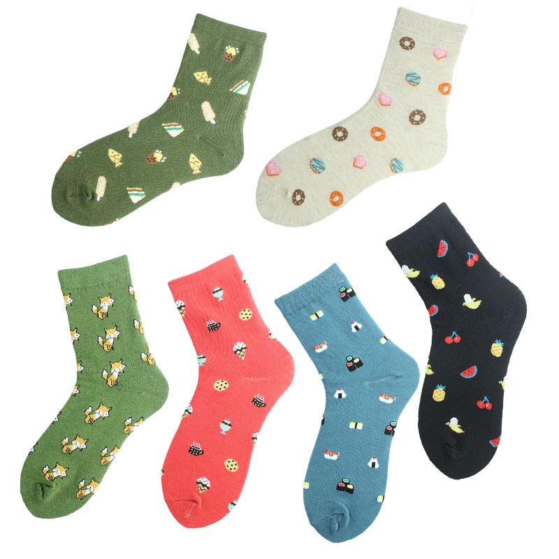 Women's Japanese Style Cartoon Cotton Jacquard Crew Socks A Pair display picture 4