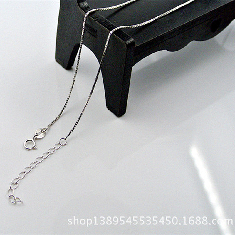 s925银 盒子链 加延长链 时尚项链搭配 单链 韩版链 工厂直销