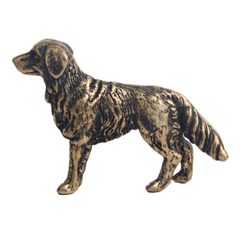 Brass Old Shepherd Dog Desktop Ornaments Twelve Zodiac Dogs Prosperous Fortune Tea Pet Handpieces Paper Toy Small Bronze Wares Wholesale