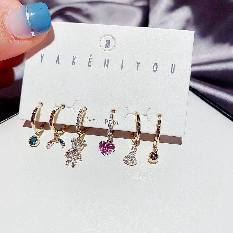 Yakemiyou Cœur Le Cuivre Zircon Des Boucles D'oreilles En Masse display picture 2