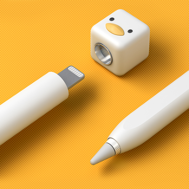 适用apple pencil1代手写笔小黄鸭硅胶苹果保护套防滑防摔笔套