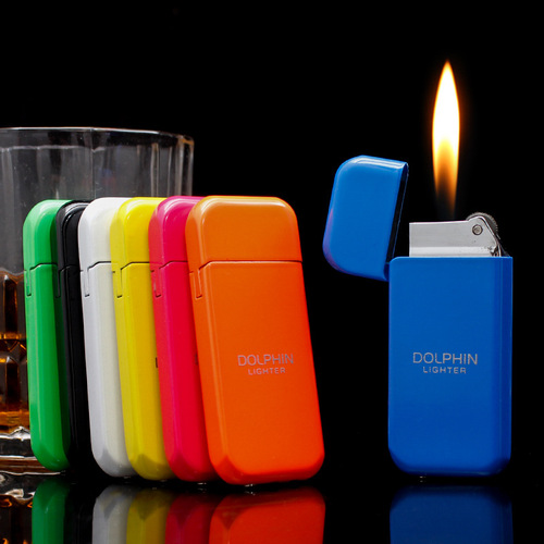 HY076 collection portable inflatable metal lighter open flame personality candy paint wrinkle paint electroplating color plating