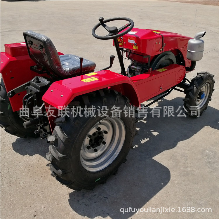 四轮旋耕机厂家 农用四轮犁地旋耕机 低矮型果园单缸旋耕机  64