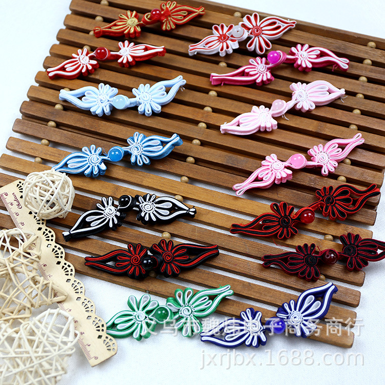 旗袍盘扣扣子手工双鱼纽扣中式服装布扣复古中国风唐装玉石扣辅料