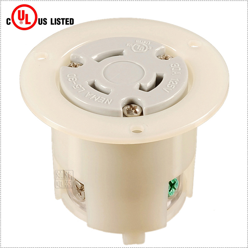 Locking Flanged Outlet NEMA L5-30R 法兰插座 大型电器电源插座