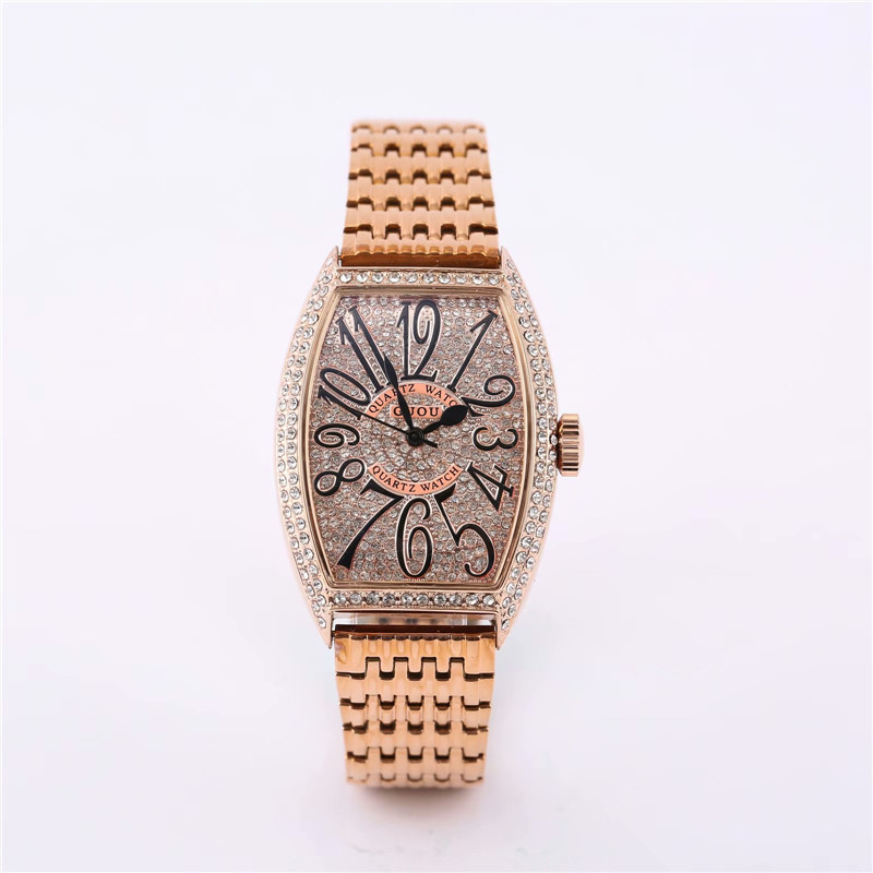 Guou guou nuevo reloj de mujer casual estrellado cristal cuarzo correa de acero calendario tendencia reloj 8200