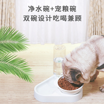 厂家直销毛球星人宠物碗武汉狗碗机械三体自动进食饮水宠物喂食碗|ms