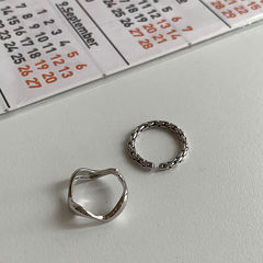 Japanese and Korean wave-style ring niche design retro dark black finger ring open adjustable set fashionable versatile ring