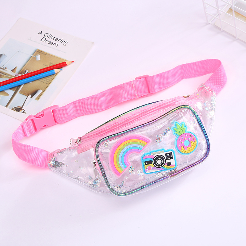 Unicornio unicorn color lentejuelas cintura bolsa otoño invierno nuevos dibujos animados un hombro crossbody bolsa chica estudiante bordado detail image 4