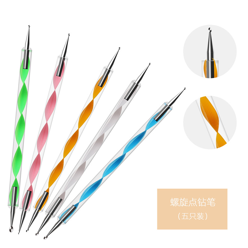 Amazon Venta caliente herramientas de uñas traje de uñas accesorios de papel de estaño pintura pluma punto taladro pluma pinzas herramientas