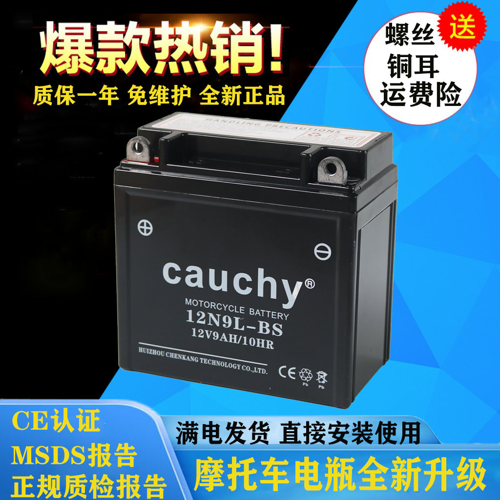 Motorcycle battery12V9AH摩托车电瓶12N9L免维护蓄电池125干电瓶|ru