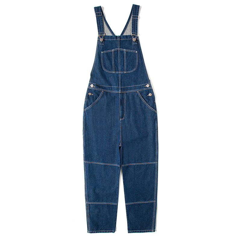 Man's clothing Overalls men's youth loose straight leg plus size romper printed embroidery_voghion.com