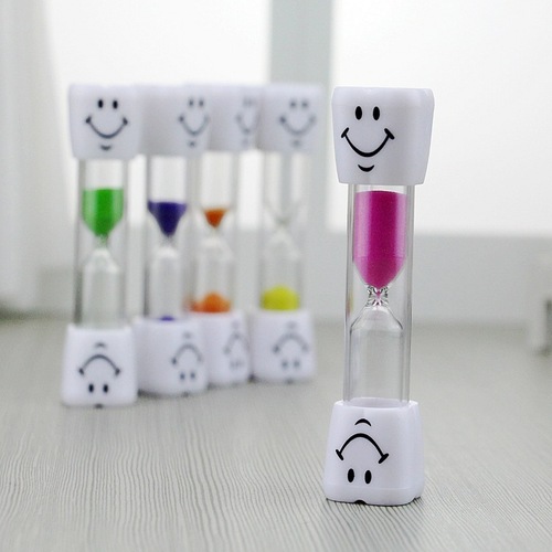 1/2/3/5/10 Minutes Tooth Hourglass Creative Timing Cute Cartoon Smiling Face Plastic Toy Ornaments Wholesale Factory
