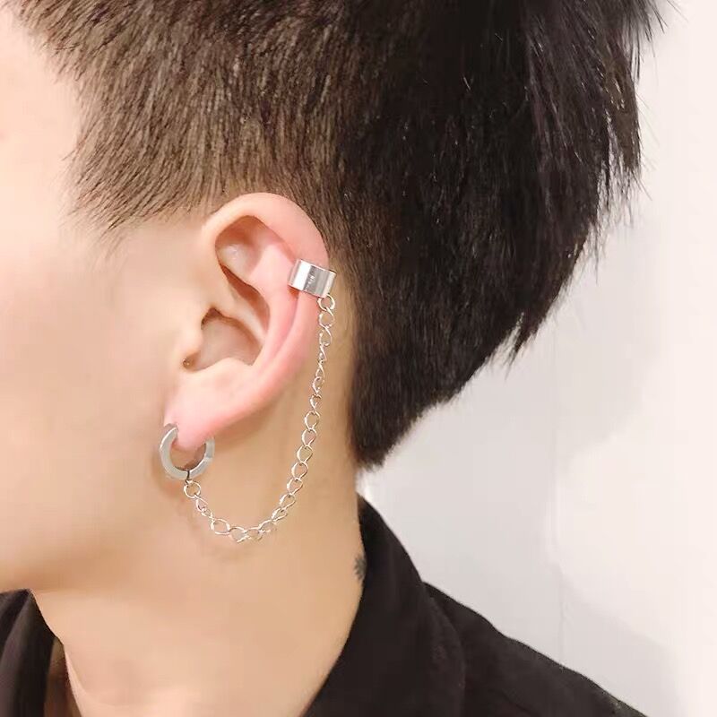 The New Trend Cool Students Stainless Steel Simple Chain No Pierced Ear Clip display picture 2