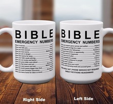 BIBLE EMERGENCY NUMBERS MUG大容量编号码陶瓷咖啡马克杯子水杯