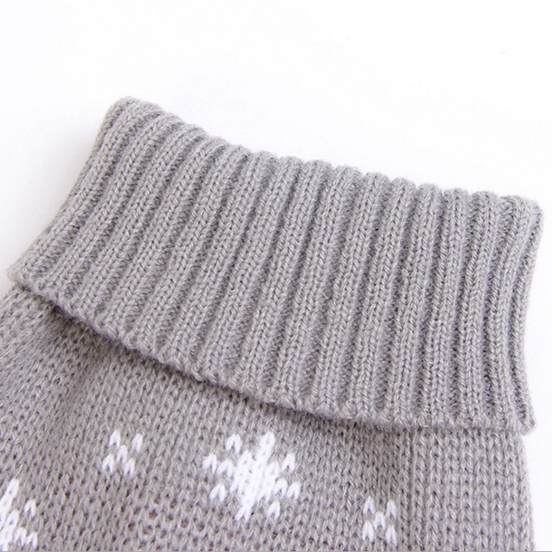 Christmas Reindeer Maple Leaf Snowflake Holiday Pet Clothes Turtleneck Knitted Sweater Dog Cat Clothing Winter Coat_voghion.com
