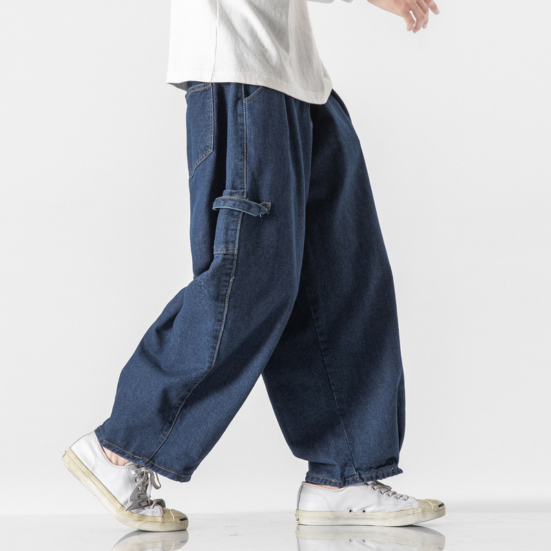 Autumn Floor-Off Jeans Men's Trendy Brand Loose Straight Wide-Leg Pants ins Hong Kong-Style Trendy Pendant Pants Autumn Floor-Off Jeans Men's Trendy Brand Loose Straight Wide-Leg Pants ins Hong Kong-Style Trendy Pendant Pants
